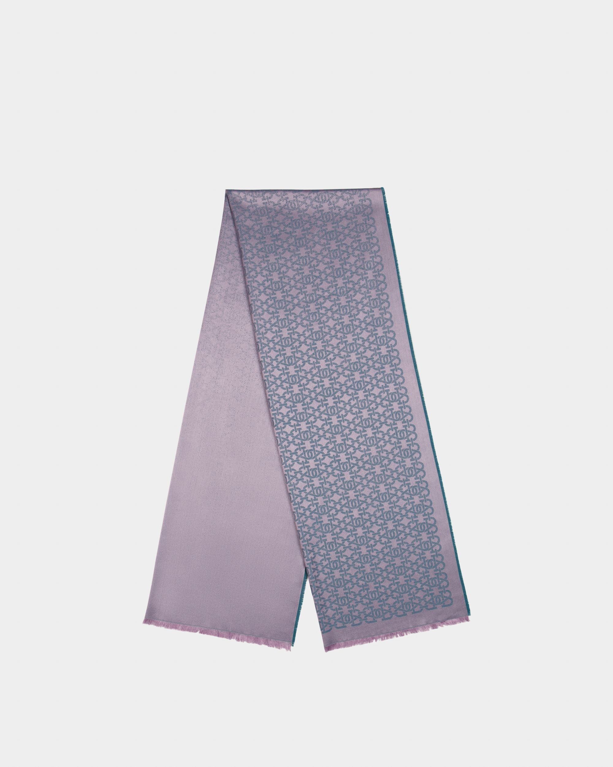 Écharpe En Soie Et Laine Mélangées En Vert - Femme - Bally - 01