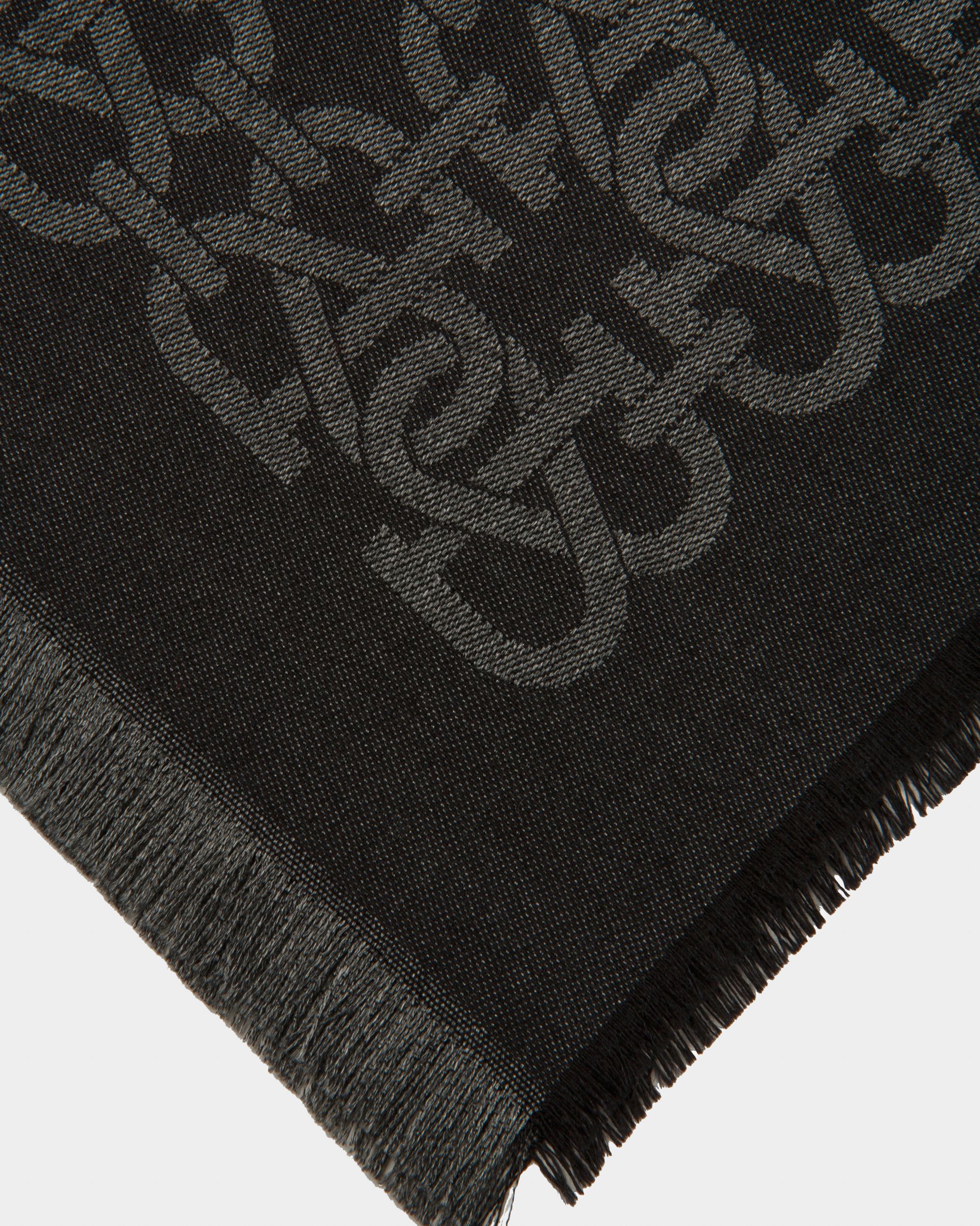 Écharpe En Soie Et Laine Mélangées En Noir - Femme - Bally - 02