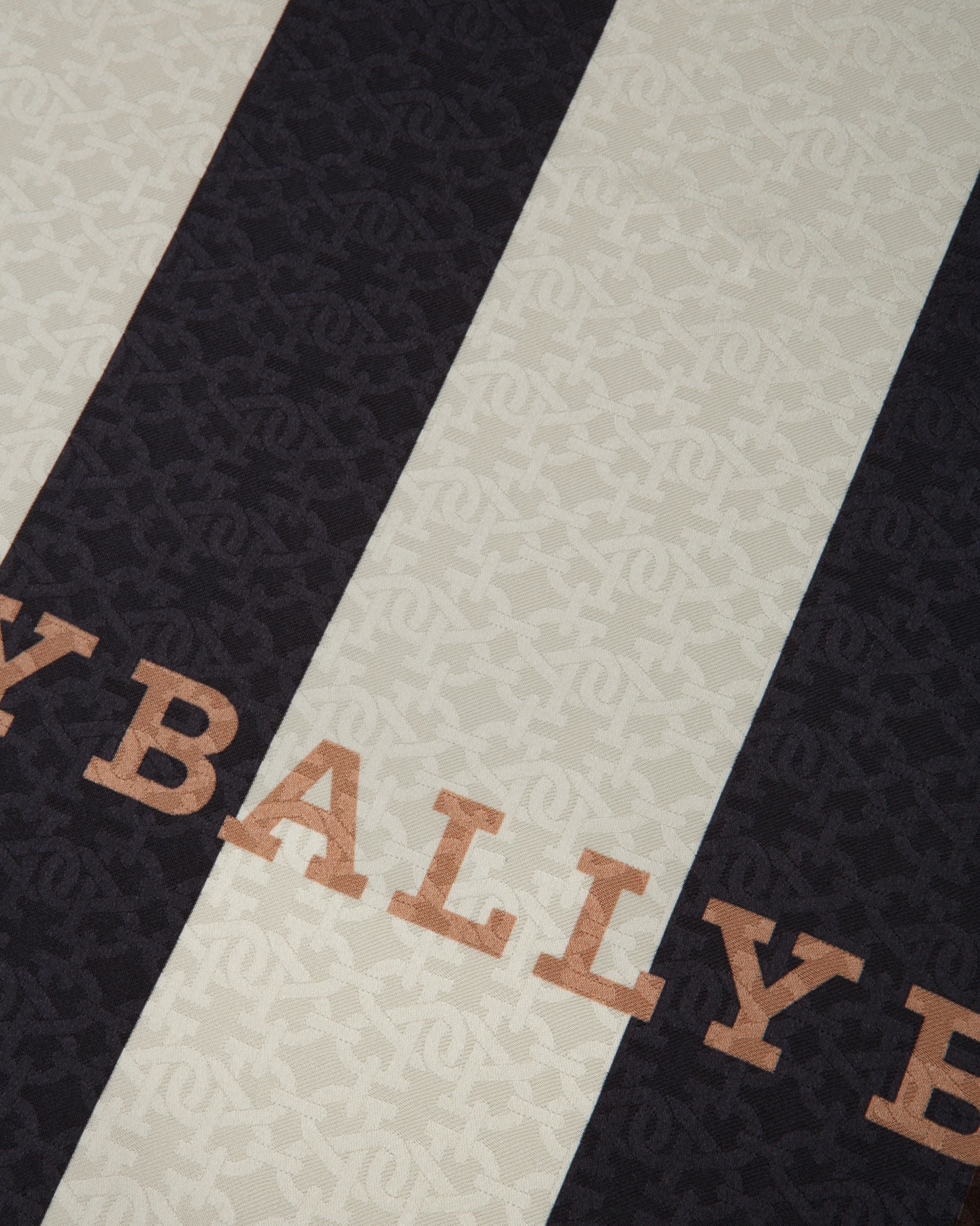 Carré Doté De La Rayure Bally En Soie Marron - Femme - Bally - 02