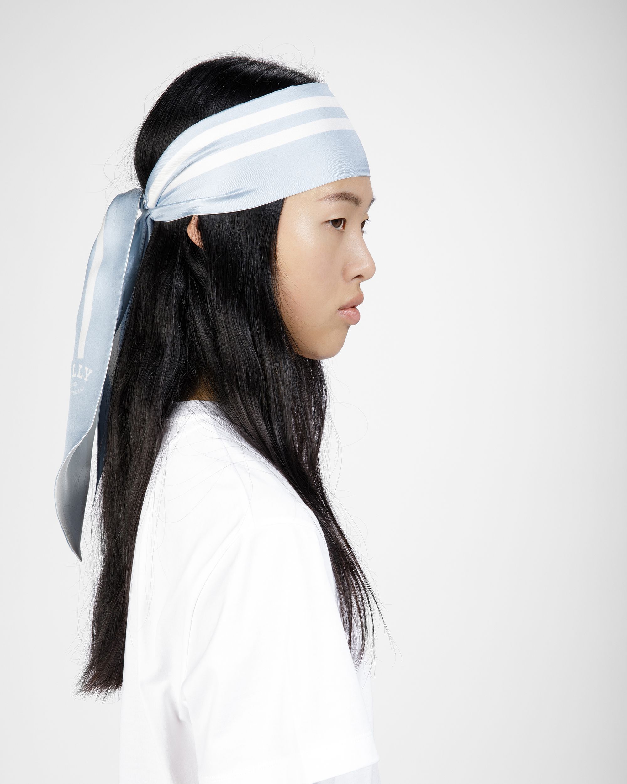 Foulard Bandeau Imprimé Bleu Clair - Femme - Bally - 01