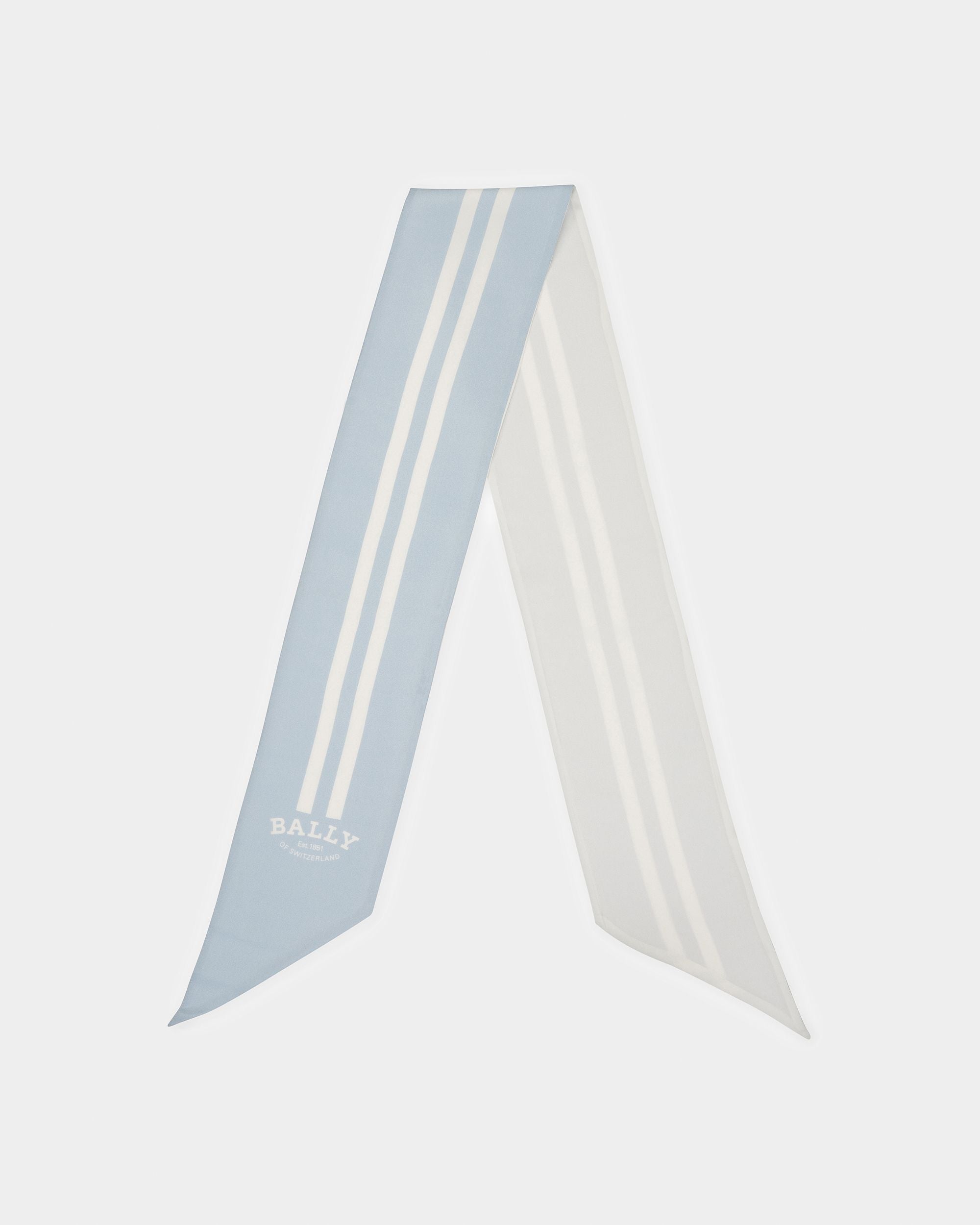 Foulard Bandeau Imprimé Bleu Clair - Femme - Bally - 03