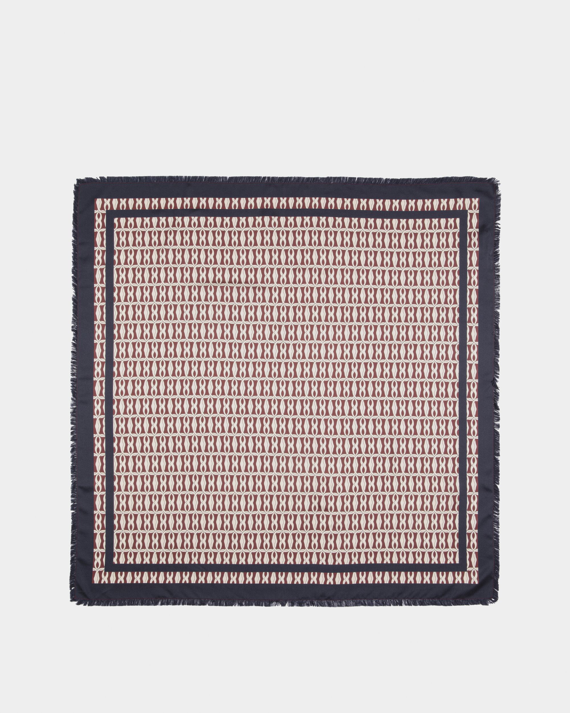 Foulard Avec Imprimé Emblem En Soie Navy Blue - Femme - Bally - 01