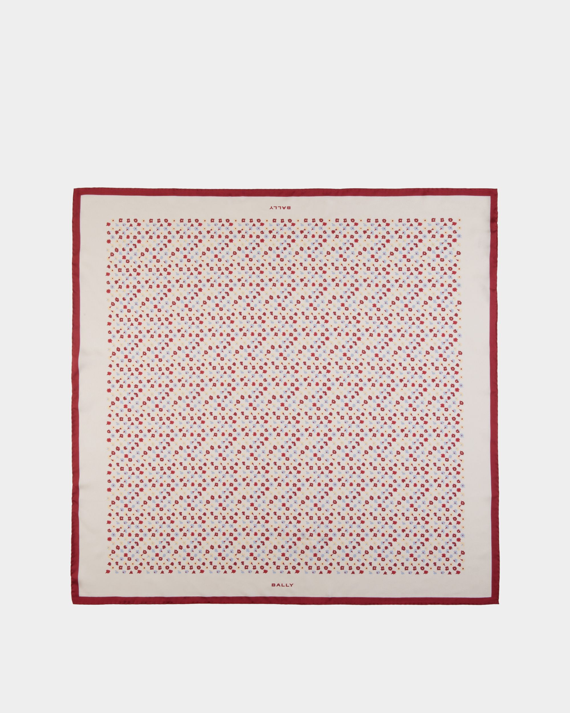 Écharpe Avec Motif Microflowers En Soie Ivoire - Femme - Bally - 01