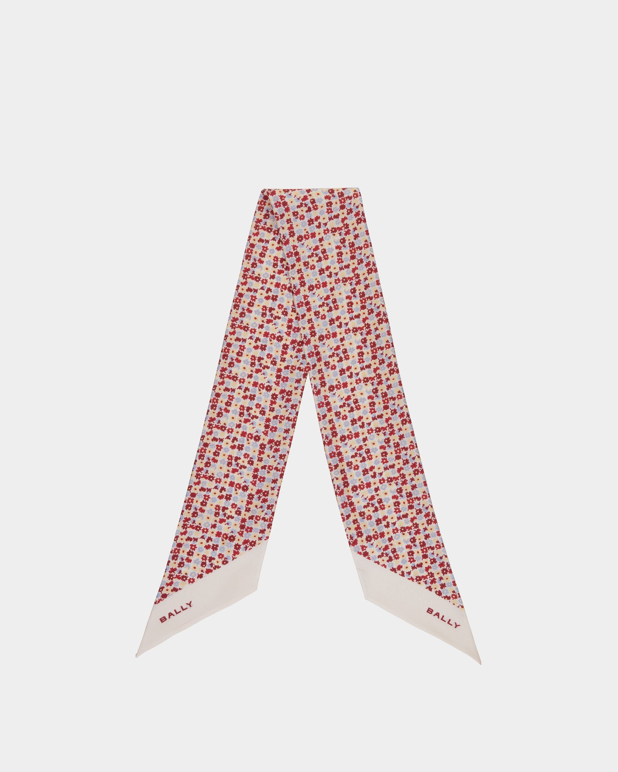 Foulard Avec Motif Microflowers En Soie Ivoire - Femme - Bally - 01