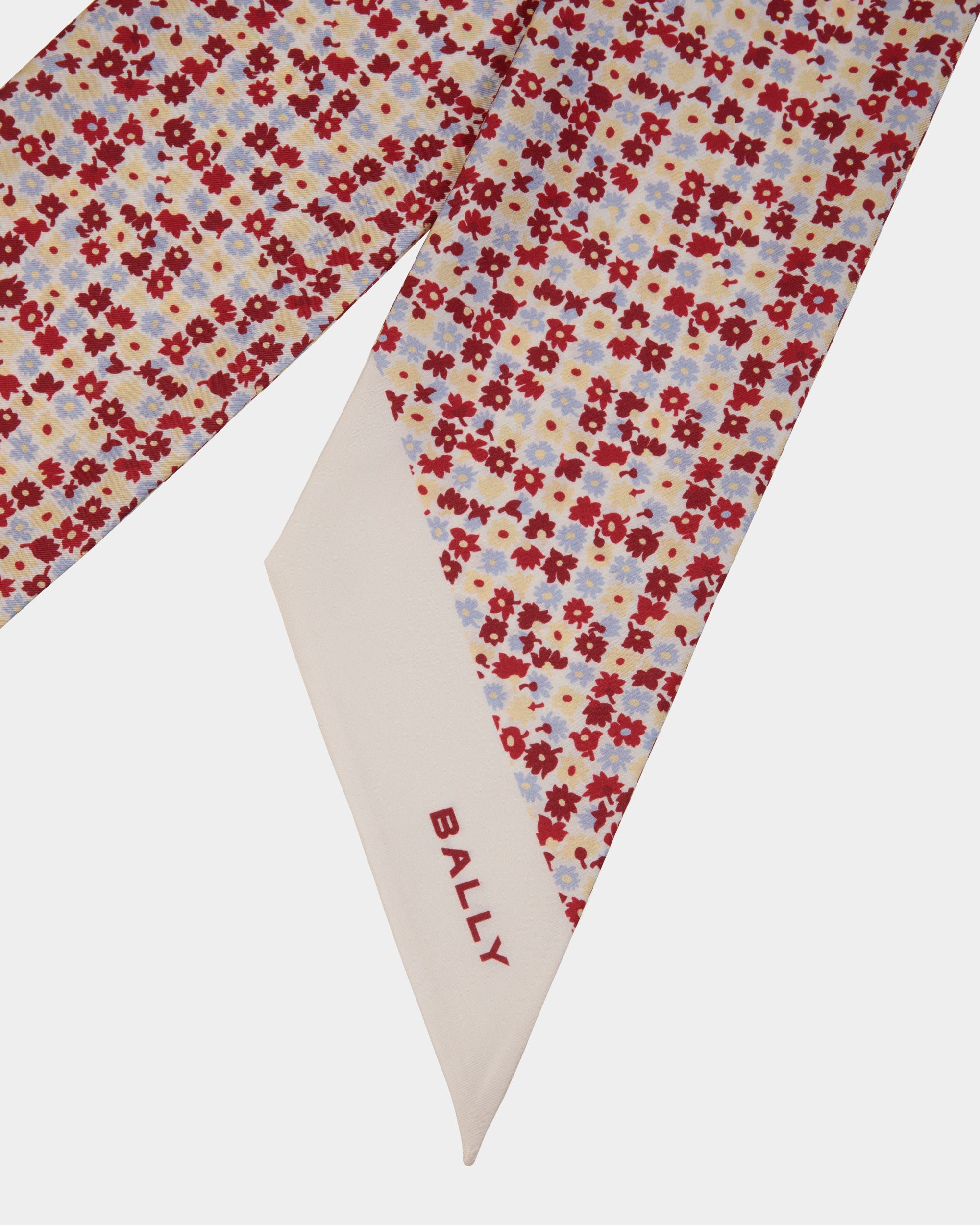 Foulard Avec Motif Microflowers En Soie Ivoire - Femme - Bally - 02