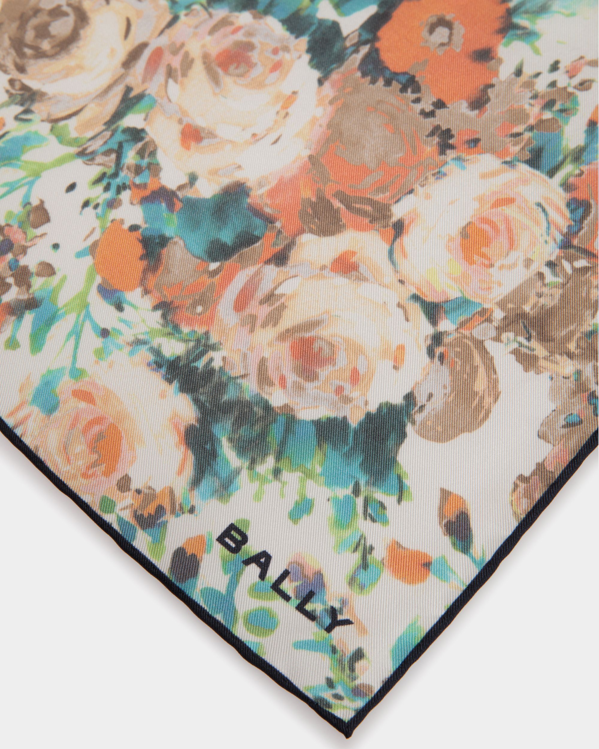 Écharpe En Soie Avec Imprimé Rosengarten Multicolore - Femme - Bally - 03
