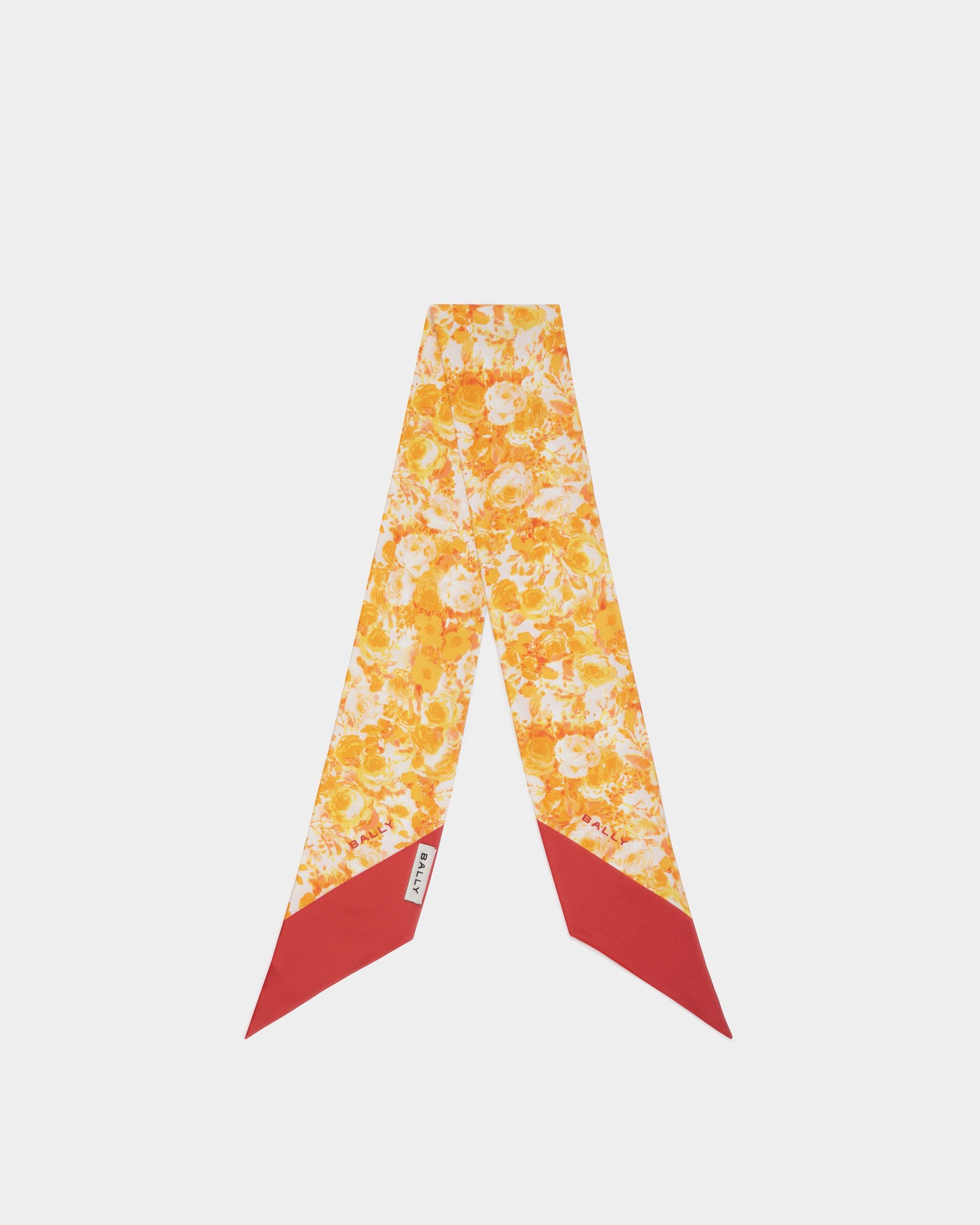 Foulard Avec Imprimé Rosengarten En Soie Koi Orange - Femme - Bally - 01