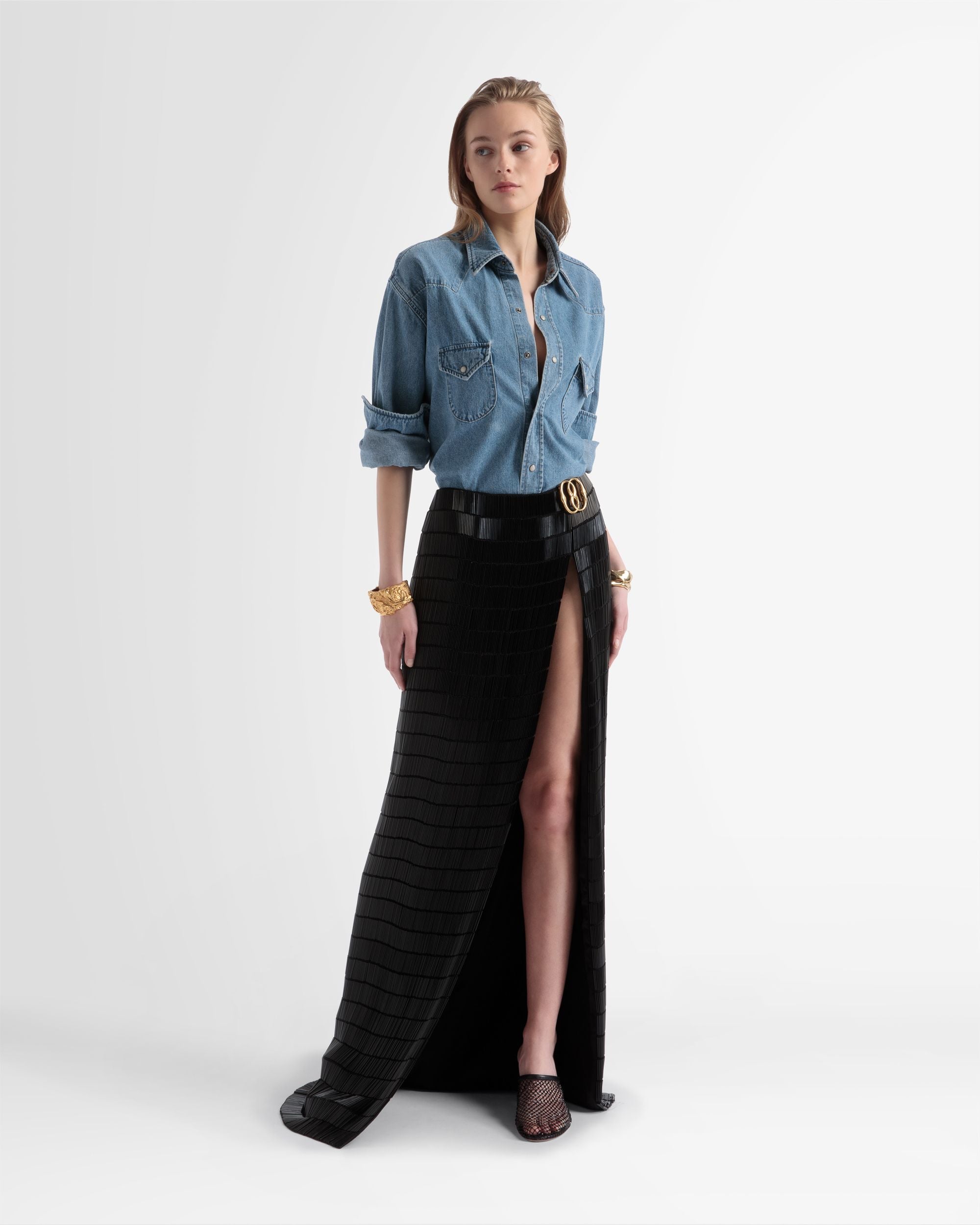 Jupe En Soie Fente Latérale - Femme - Bally - 01