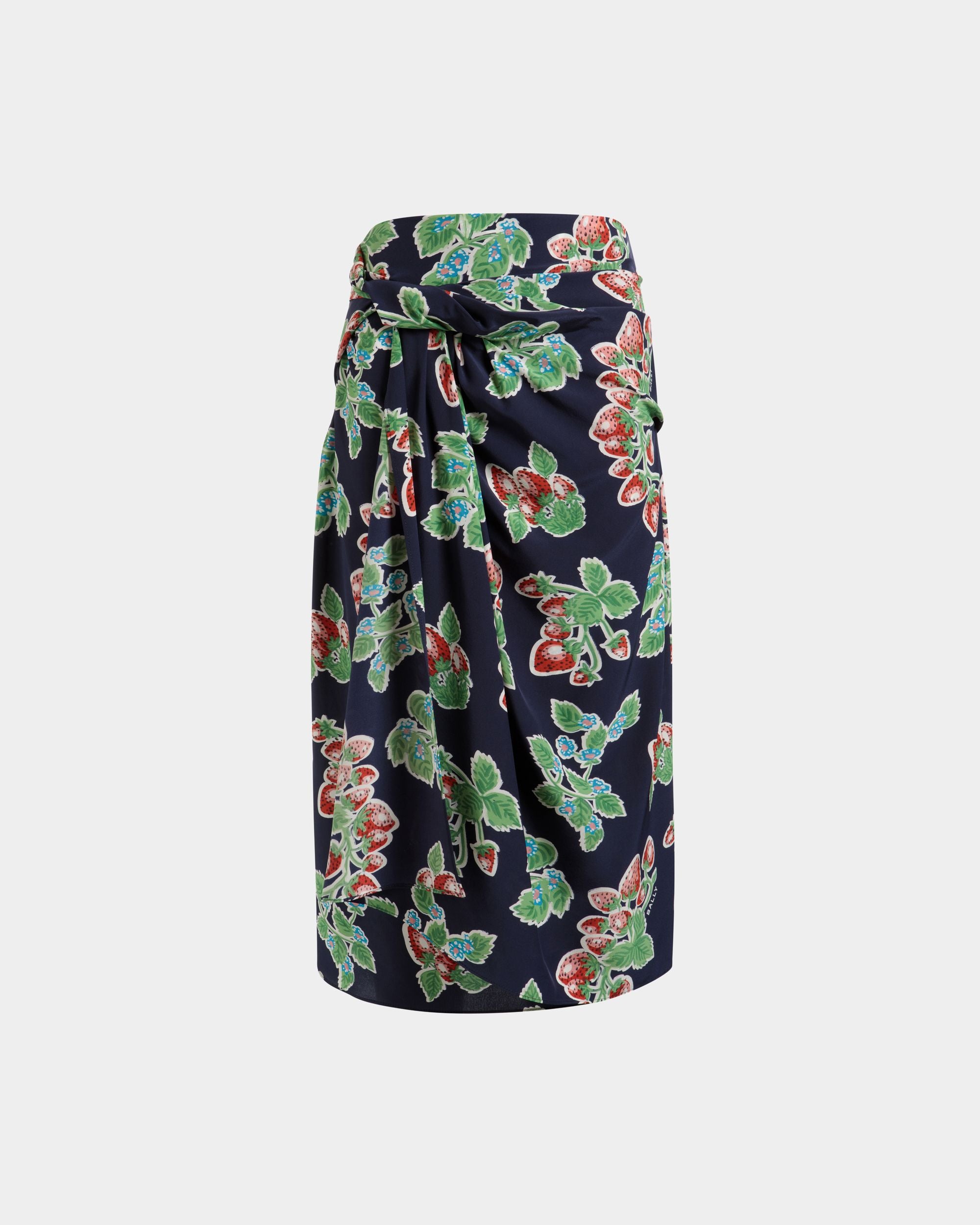 Jupe Midi En Soie Imprimée Strawberry - Femme - Bally - 01