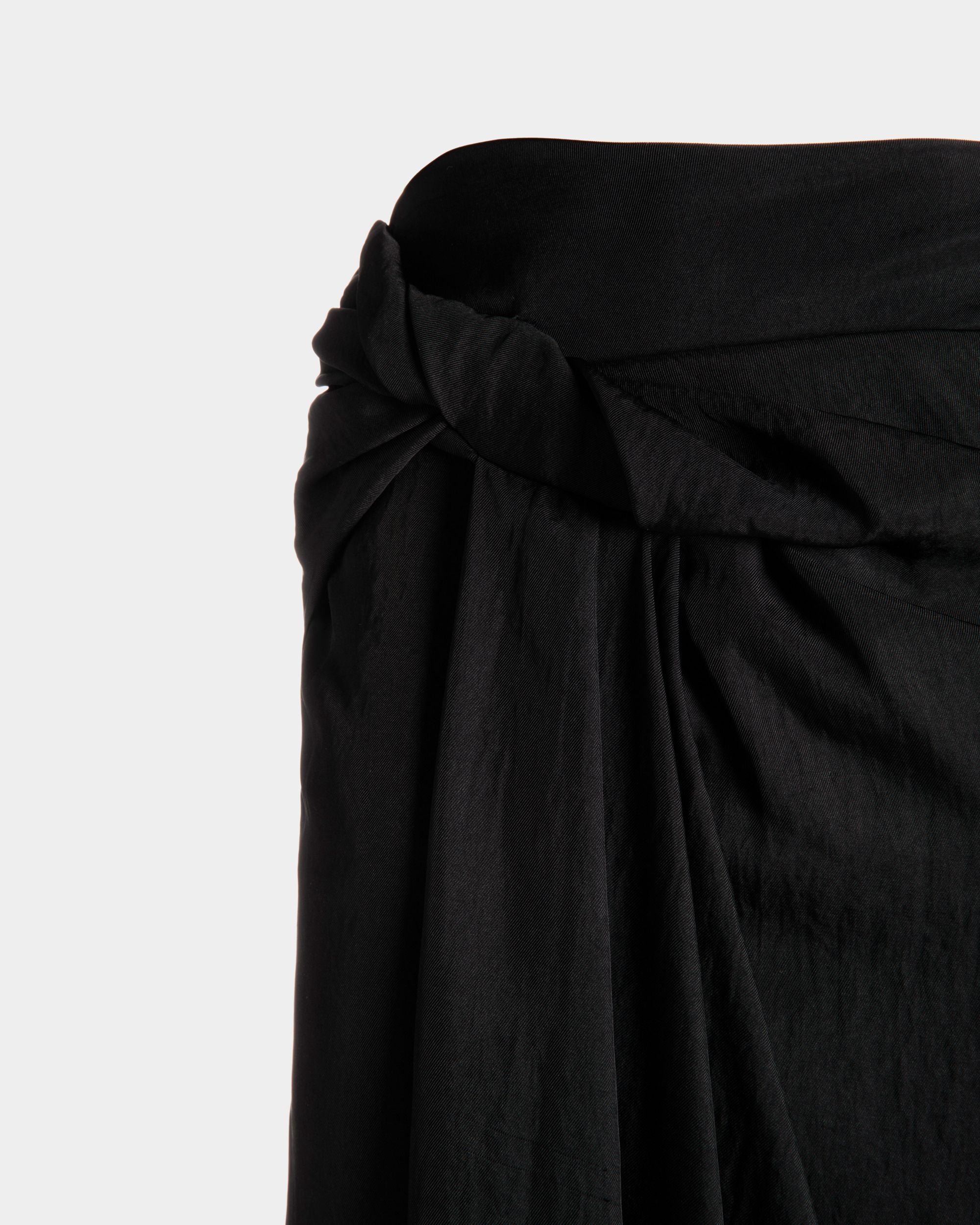 Jupe Longue Drapée En Sergé Fluide Noir - Femme - Bally - 02