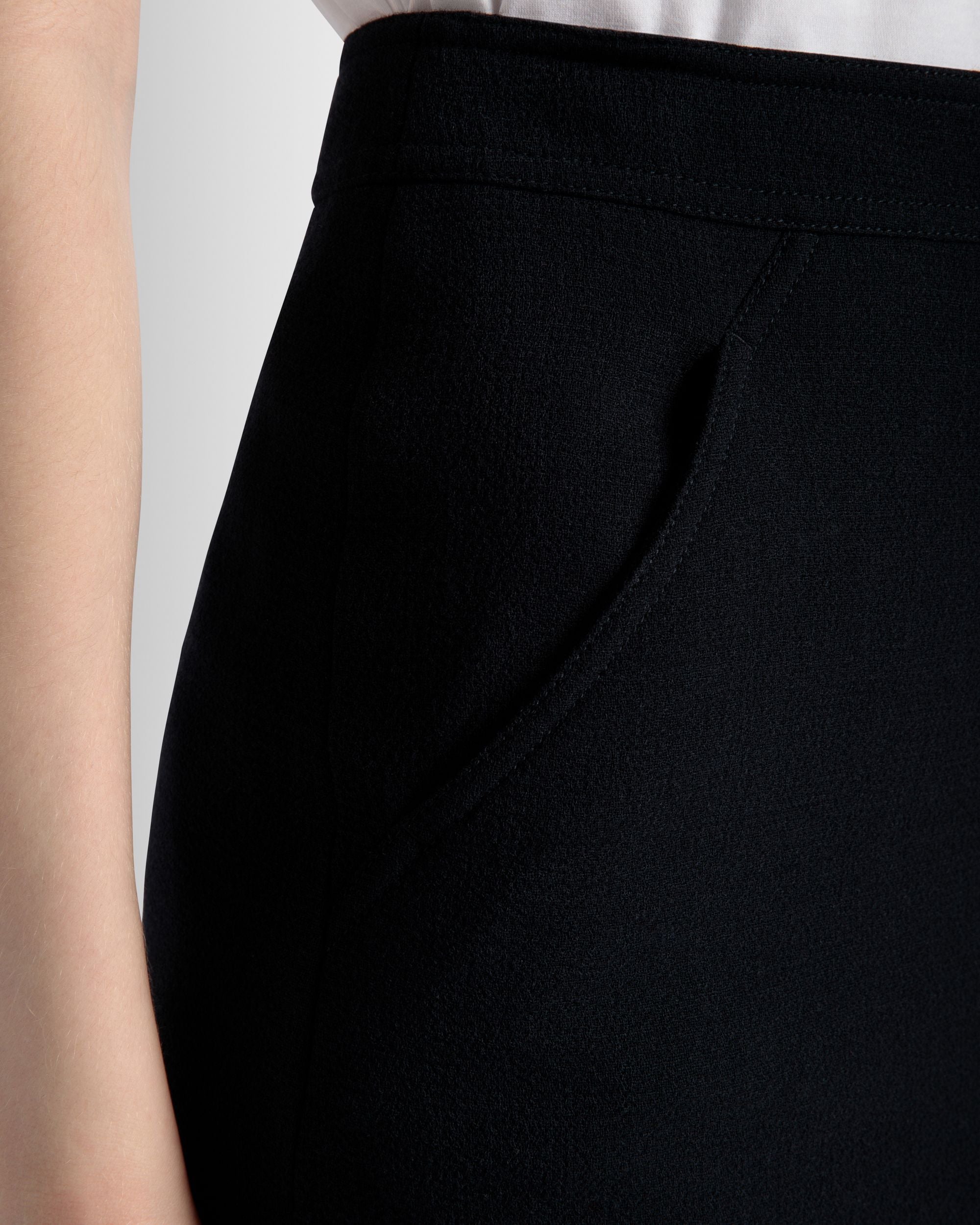 Jupe Midi En Laine Navy Blue - Femme - Bally - 04