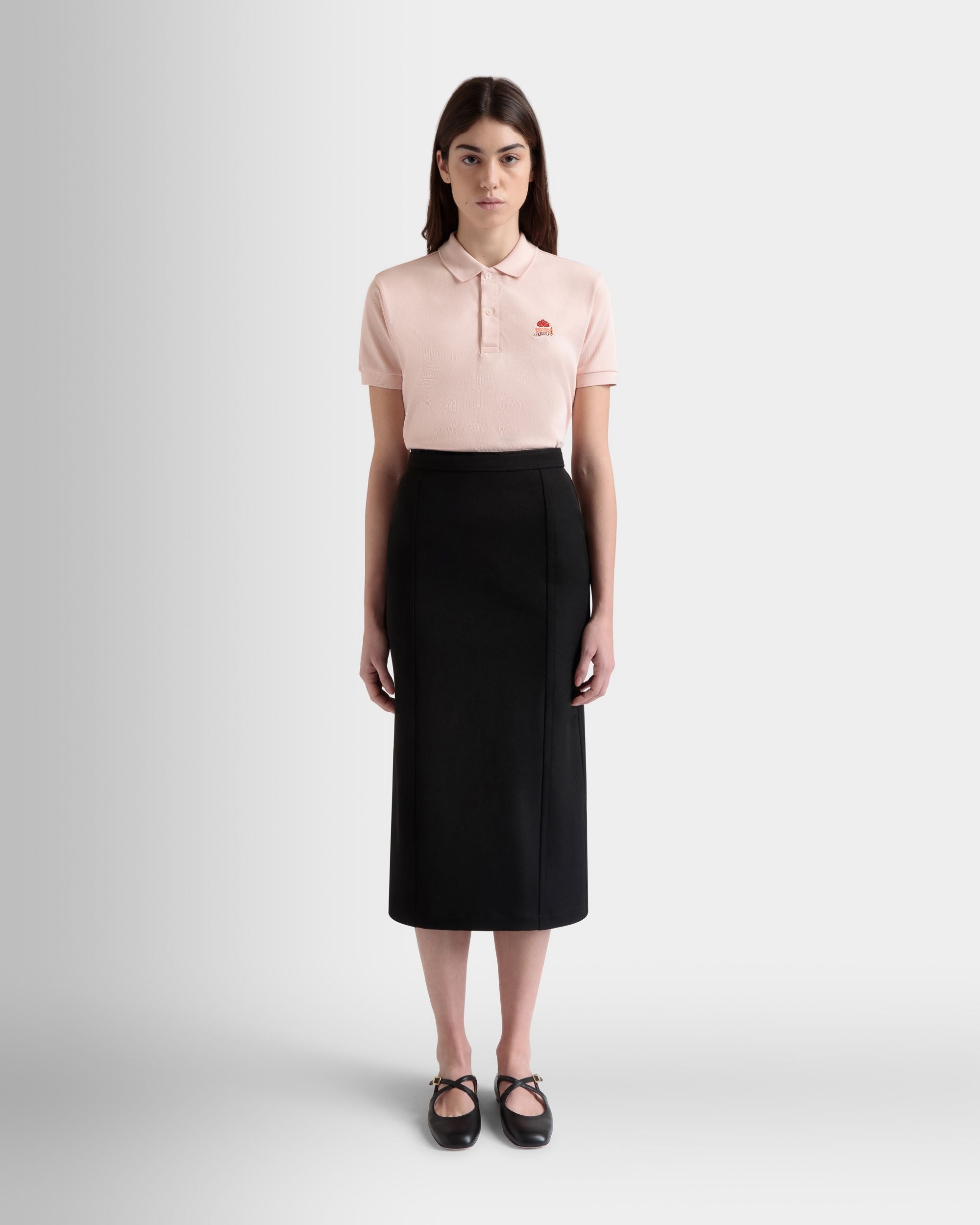 Jupe Midi En Gabardine De Nylon Noire - Femme - Bally - 02