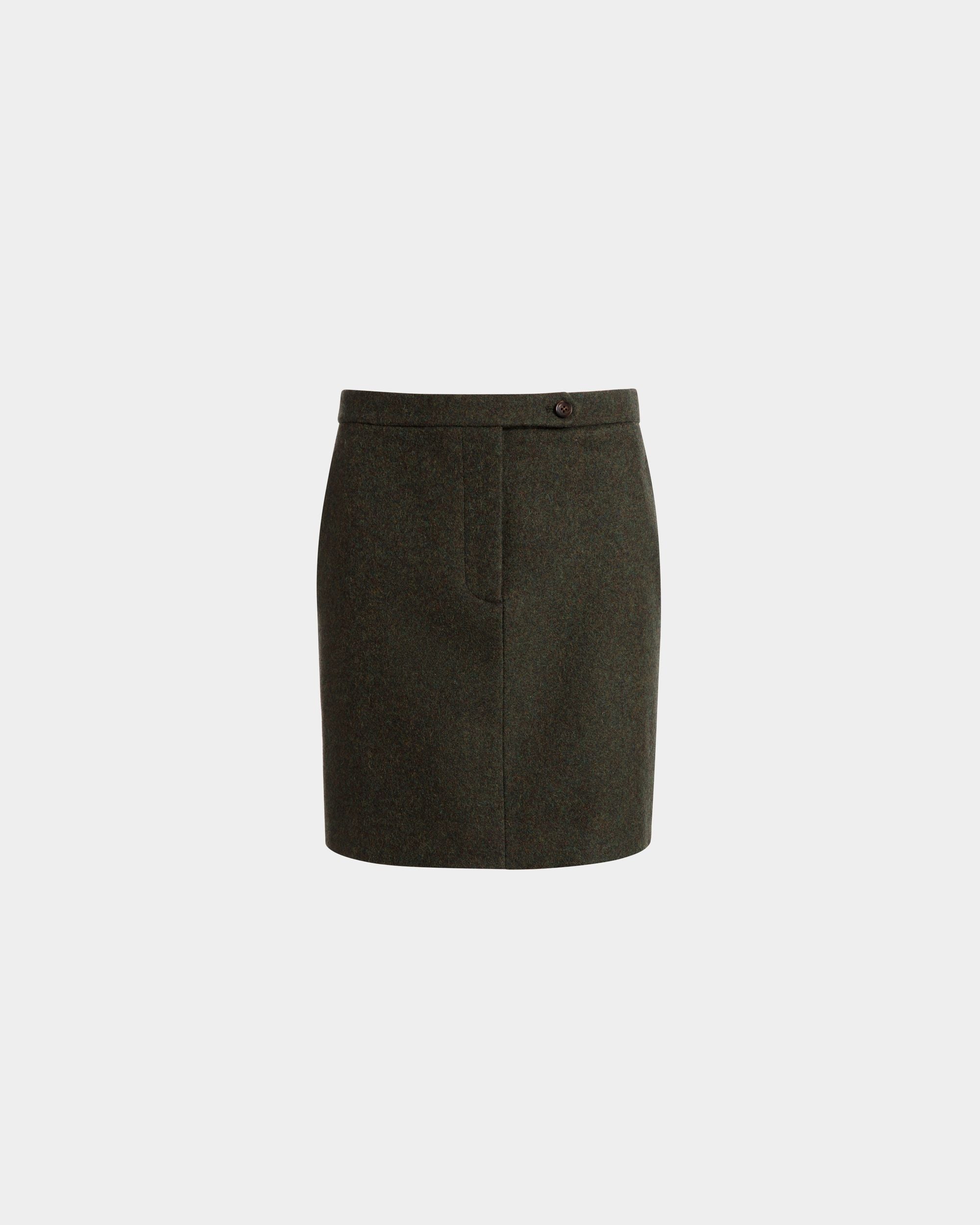 Mini-Jupe En Laine Vert Foncé - Femme - Bally - 01