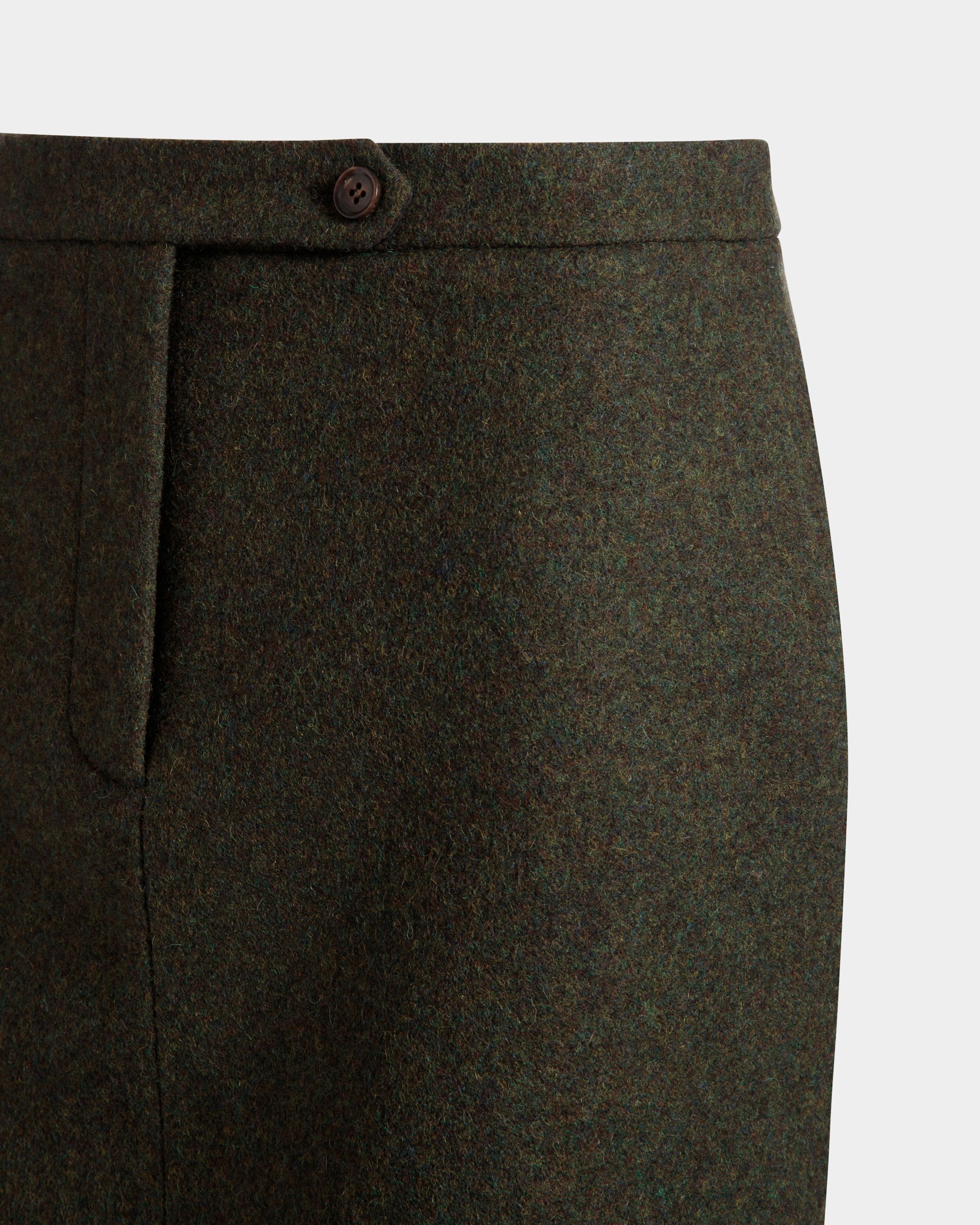 Mini-Jupe En Laine Vert Foncé - Femme - Bally - 04