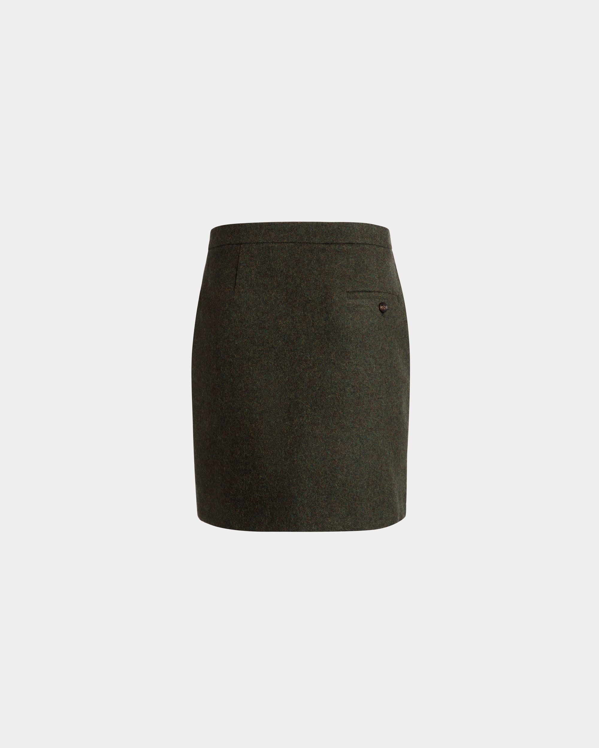 Mini-Jupe En Laine Vert Foncé - Femme - Bally - 07