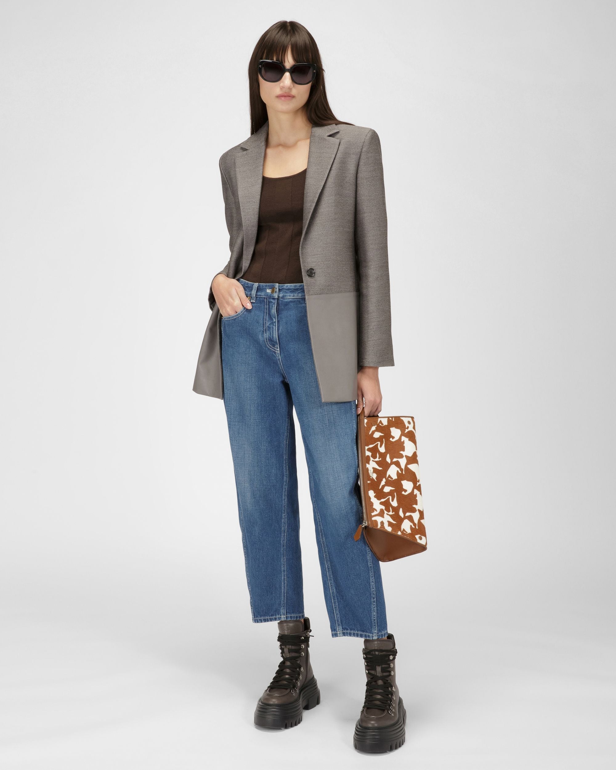 Pantalon En Coton Bleu - Femme - Bally - 04