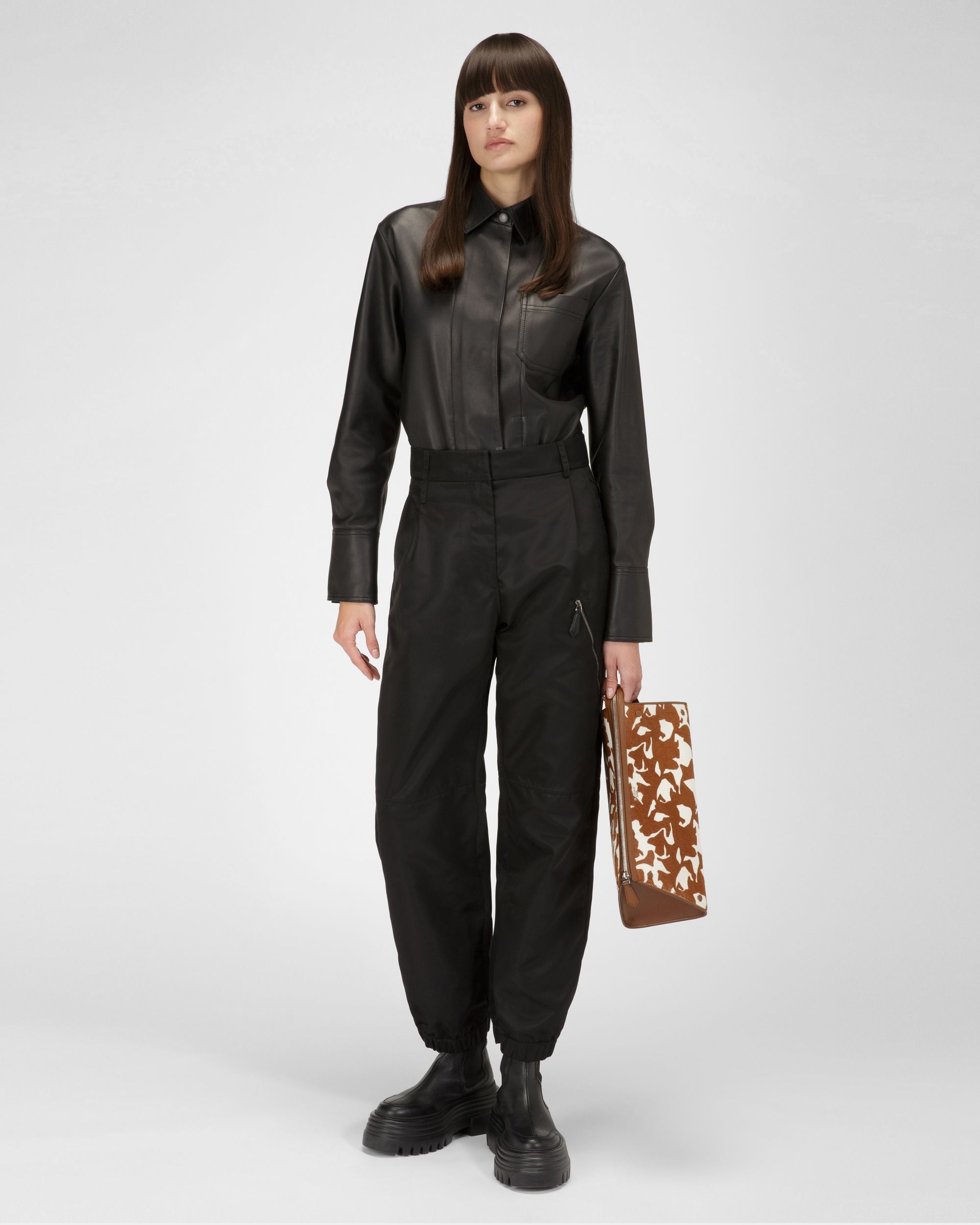 Pantalon En Nylon Recyclé Noir - Femme - Bally - 05
