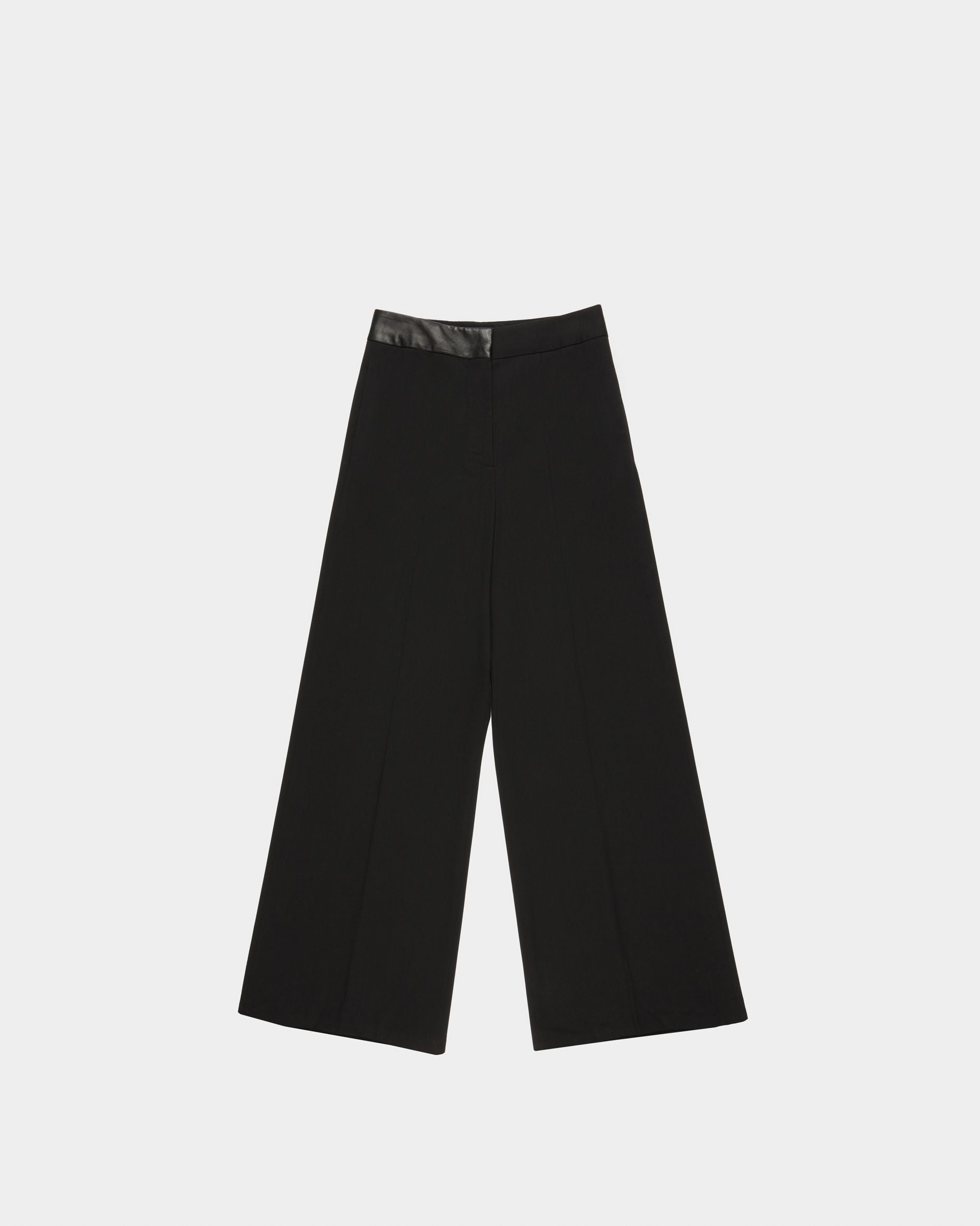 Pantalon Noir En Laine Mélangée - Femme - Bally - 01