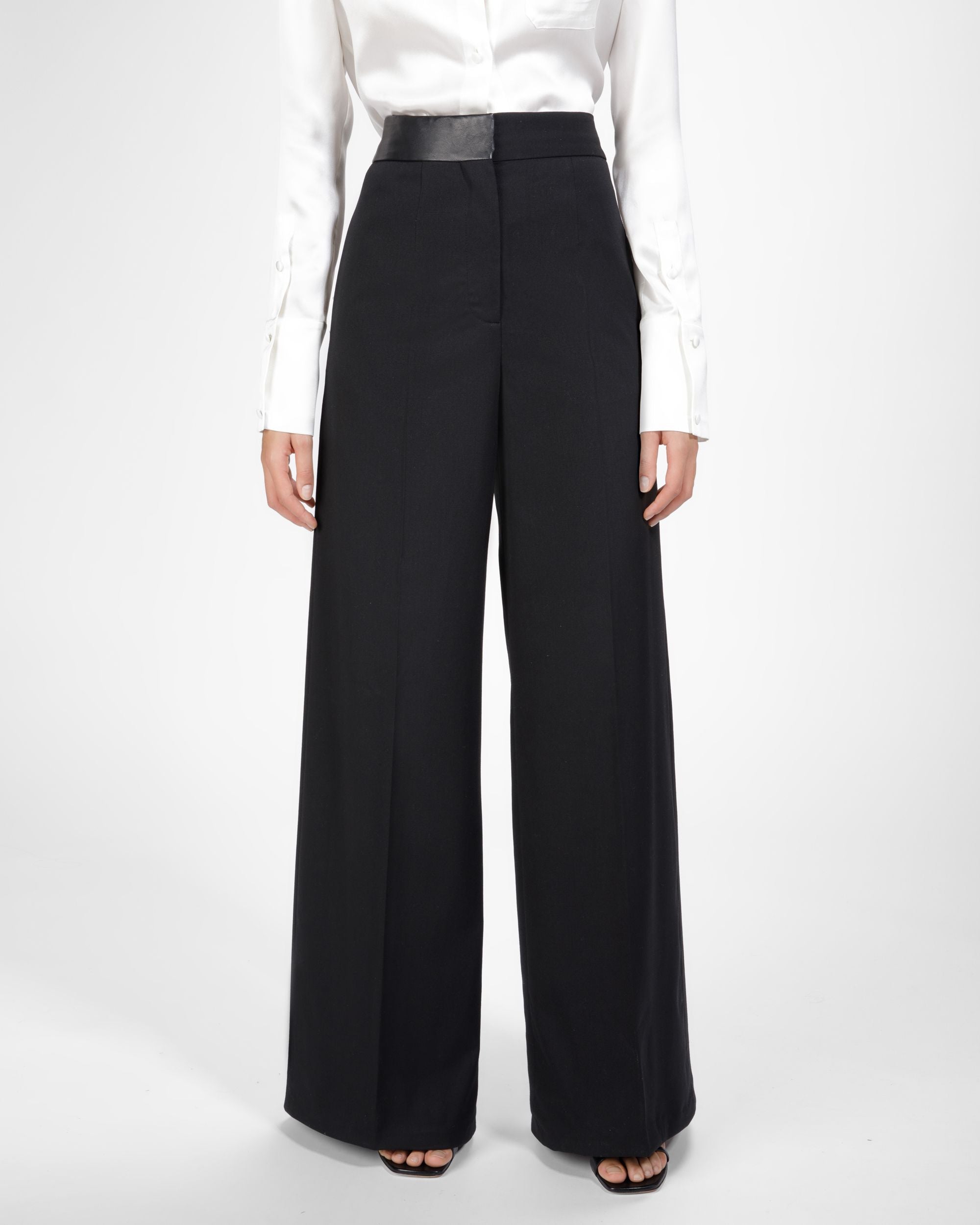 Pantalon Noir En Laine Mélangée - Femme - Bally - 02