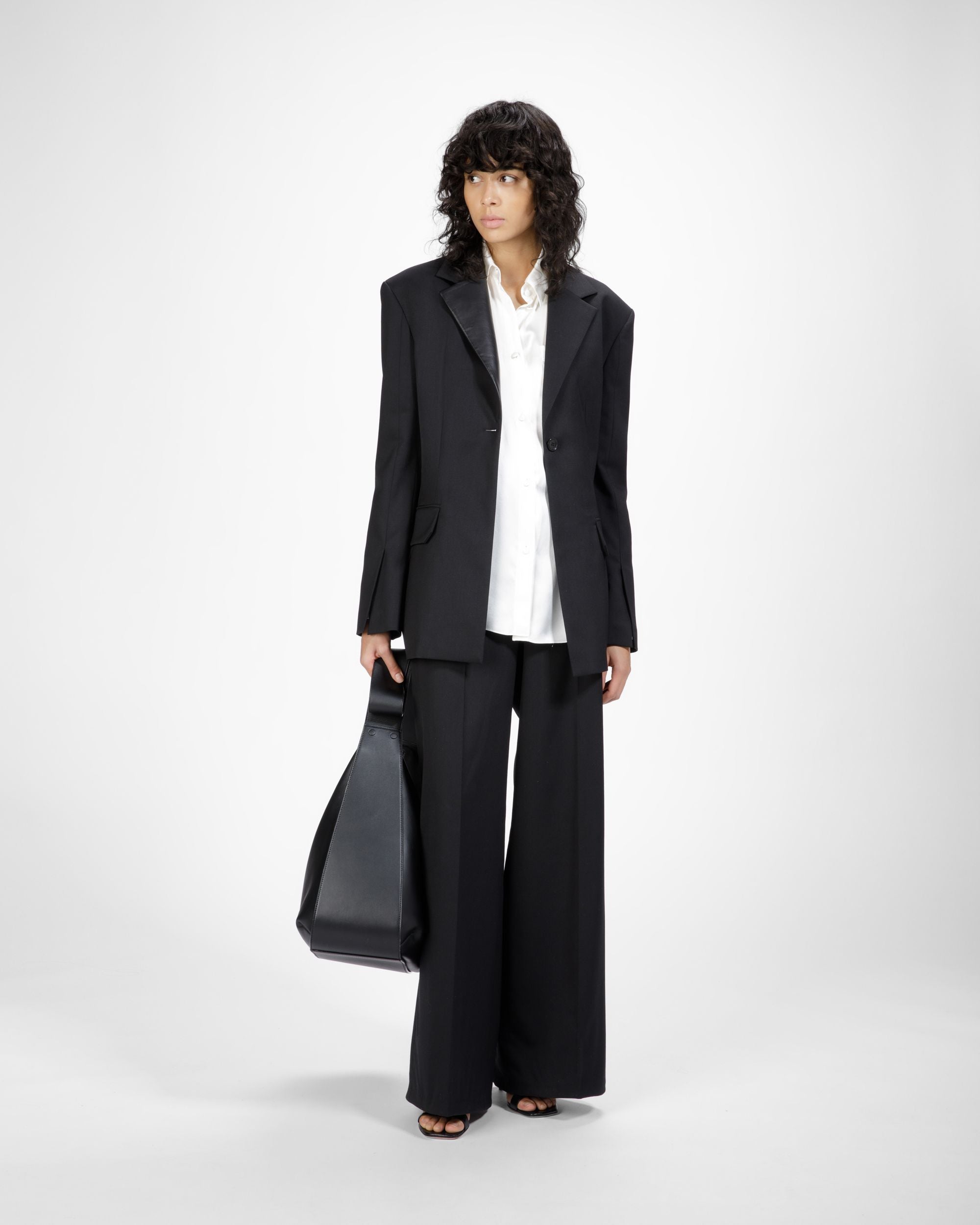 Pantalon Noir En Laine Mélangée - Femme - Bally - 05