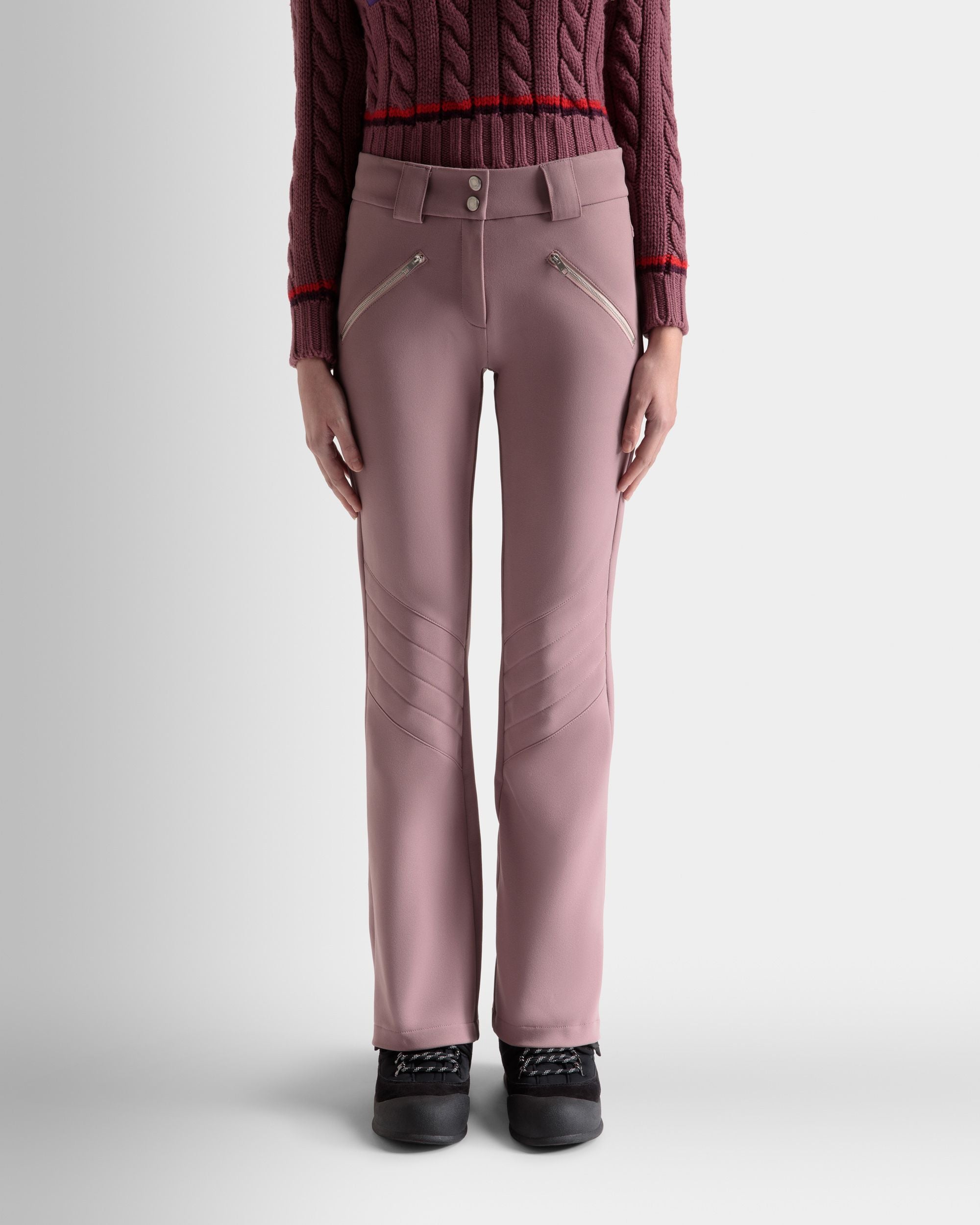 Pantalon Évasé Stretch Rose Clair - Femme - Bally - 03