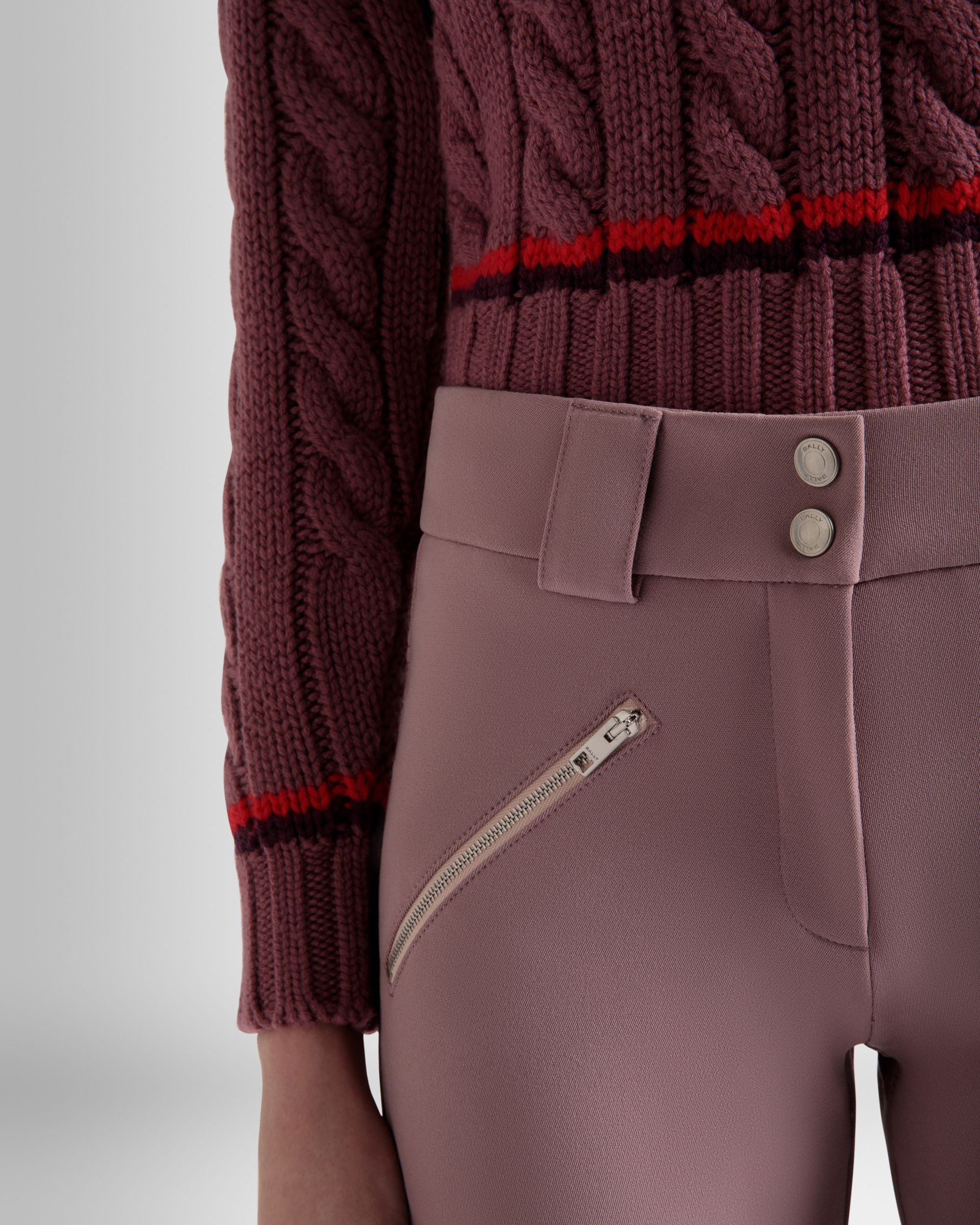 Pantalon Évasé Stretch Rose Clair - Femme - Bally - 04