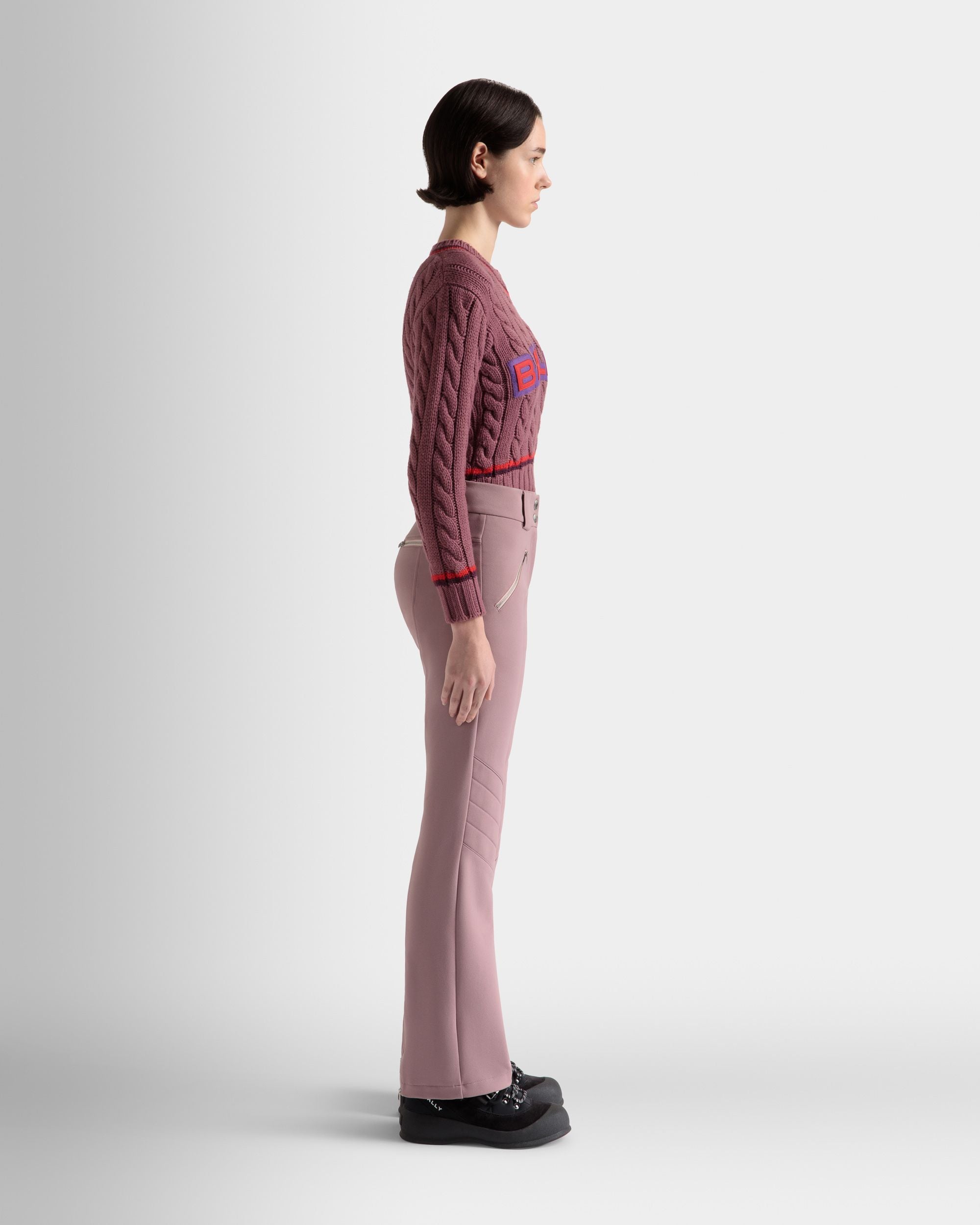 Pantalon Évasé Stretch Rose Clair - Femme - Bally - 05