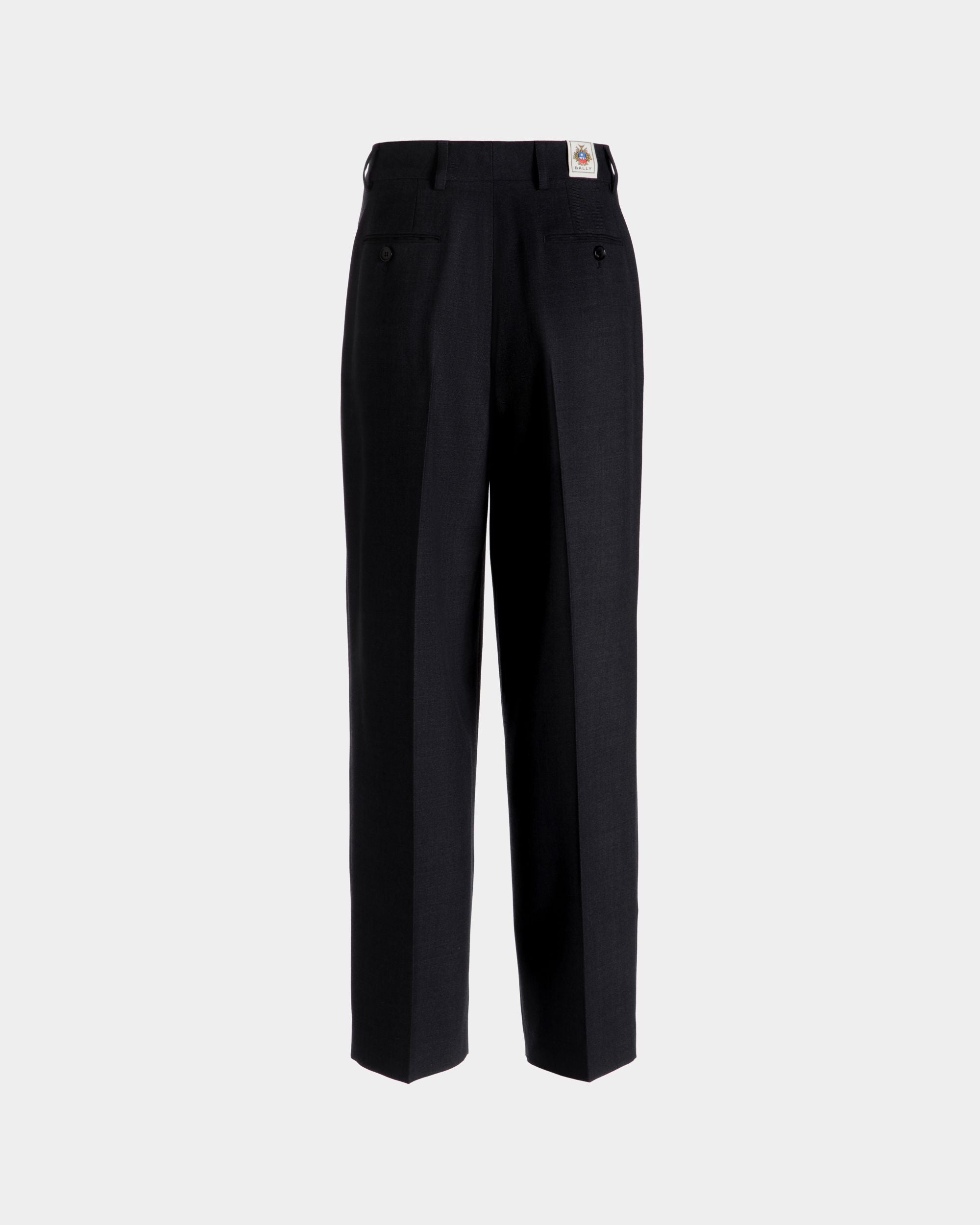 Pantalon Fuselé En Laine Mélangée Noire - Femme - Bally - 06