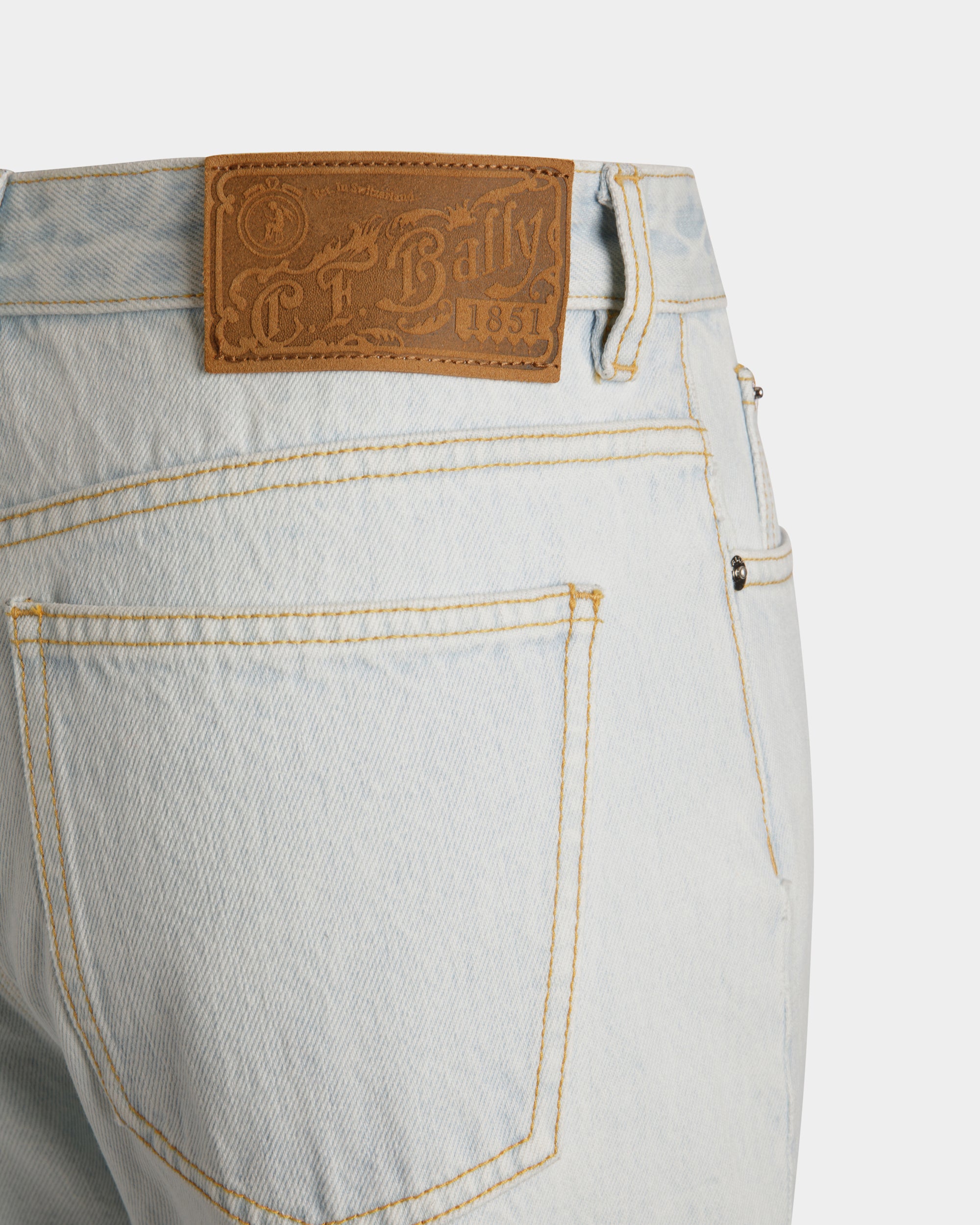 Pantalon En Denim De Coton Light Blue - Femme - Bally - 04