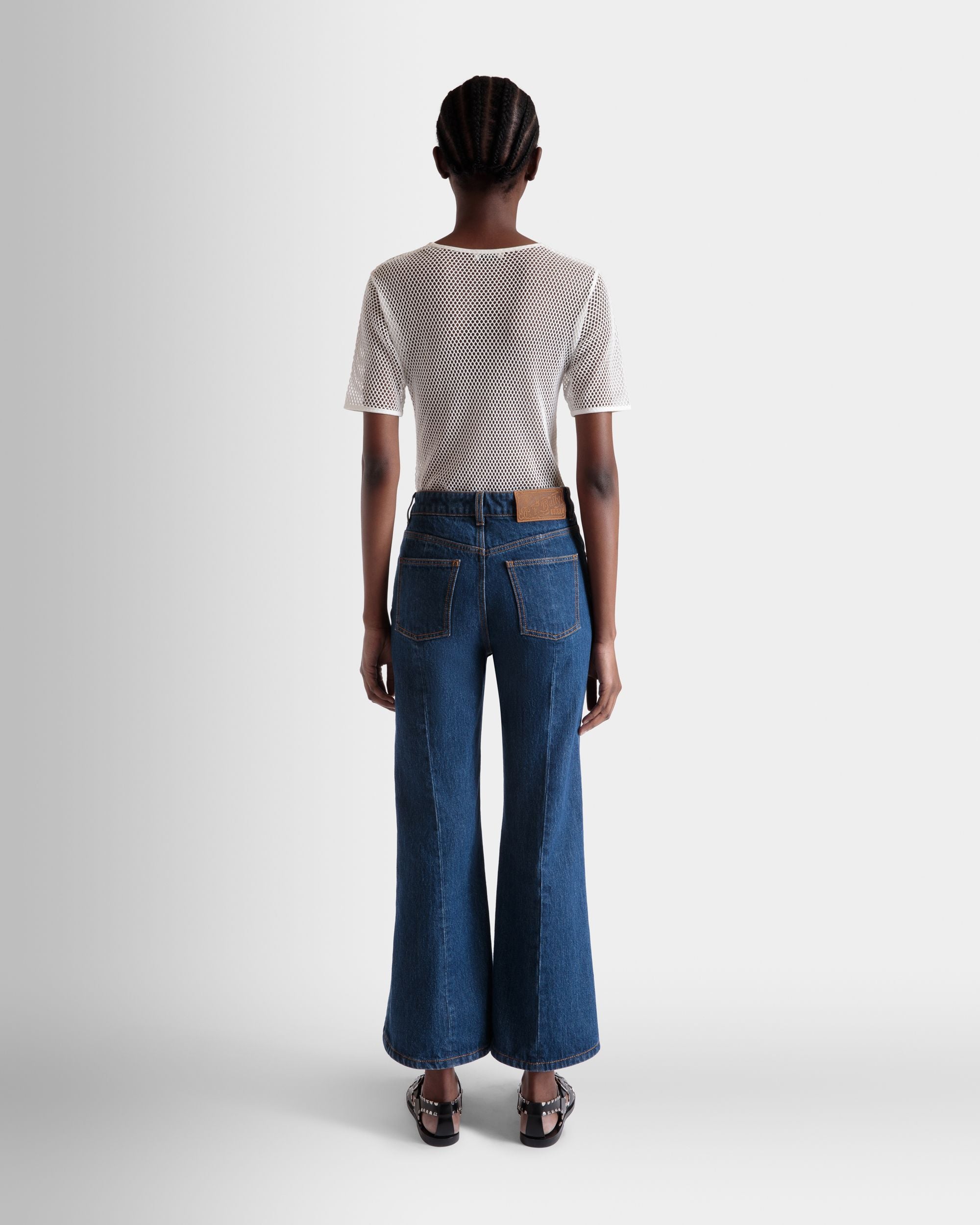 Pantalon En Denim De Coton Navy Blue - Femme - Bally - 06